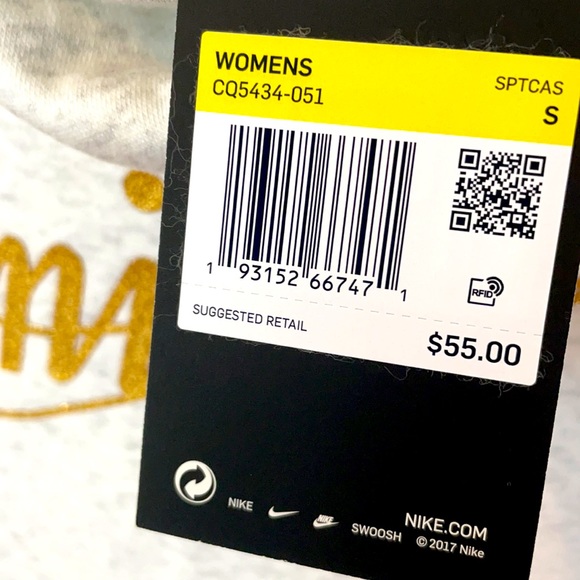 ❤️ SOLD | NIKE NWT Women’s Light Heather Gray NIKE Hooded Sweatshirt Size Small - Picture 6 of 7